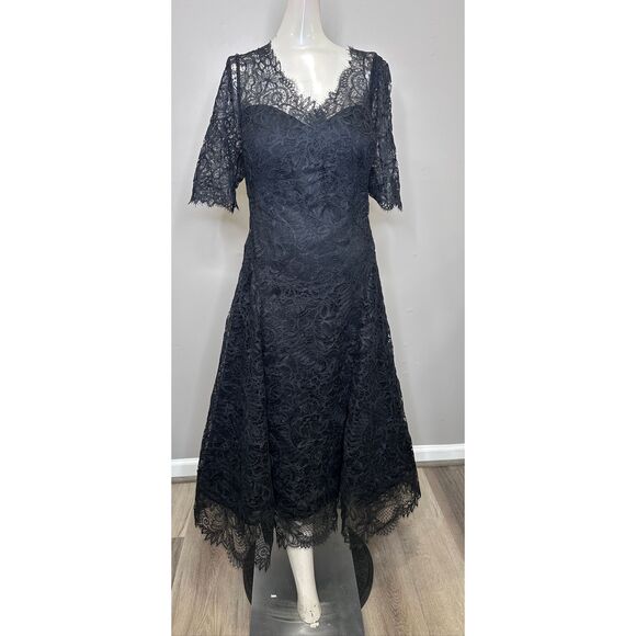 RICKIE FREEMAN FOR TERI JON Lace Midi Dress US 16 $860 - Picture 4 of 9